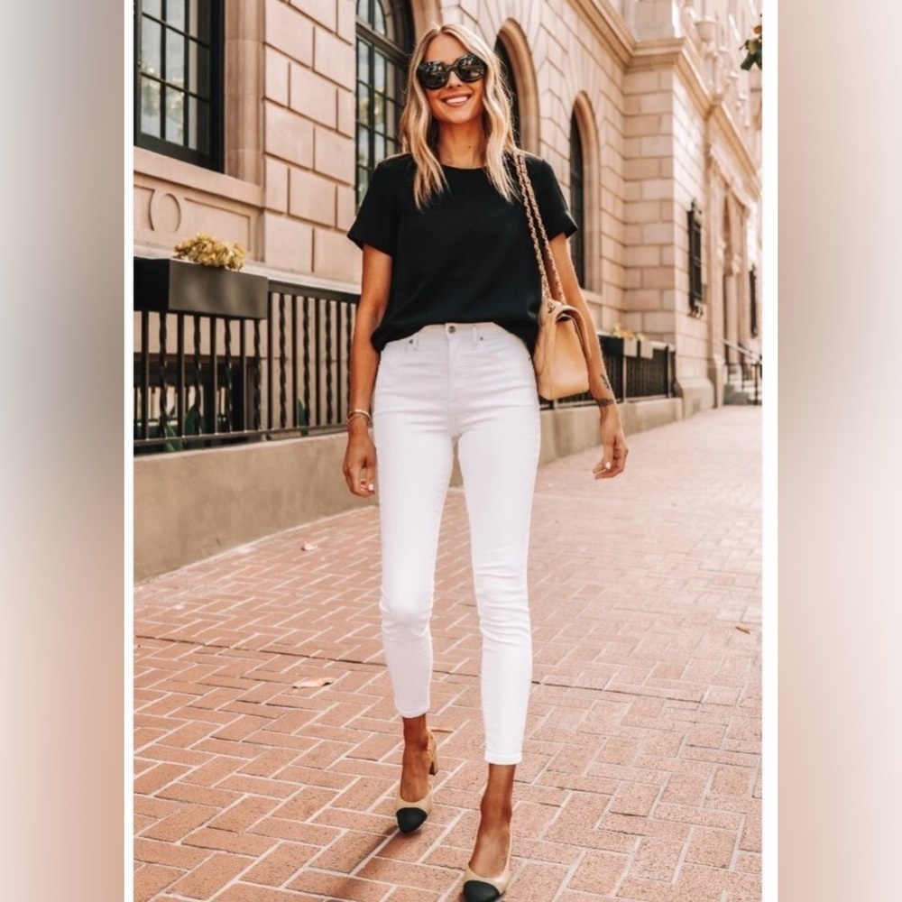 Everlane Anthropologie High Rise Skinny Jean Ankle White stretch size 27 New